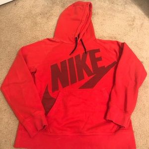 red nike hoodie sweatshirt